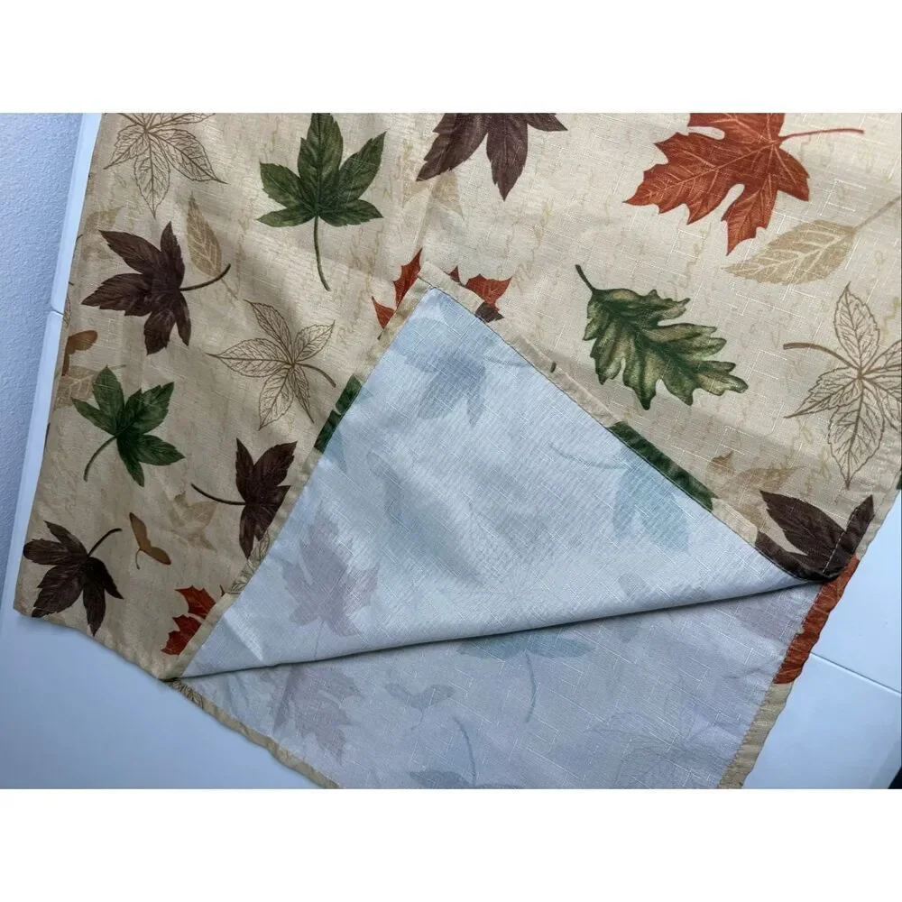 Elrene Autumn Leaves tablecloth harvest design  fallen leaves cream 68” x 50”